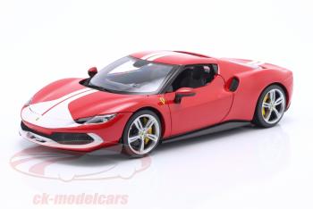 Bburago : Nouveaut Juillet 2023 : Sortie de la Ferrari 296 GTB Assetto Fiorano Rouge & blanc au 1/18